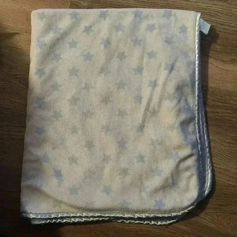 Child of Mine Carters White Blue Stars  Embroidered STAR Baby Blanket